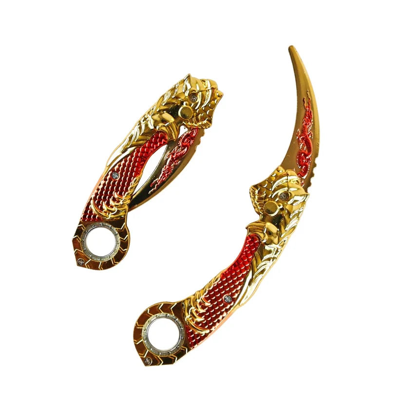 Foldable Karambit with Finger Spinner - not sharp (15 cm ) (select variant)