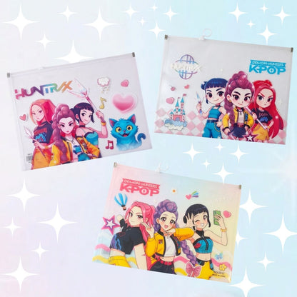 K-Pop Demon Hunter Theme Transparent A4 (33 x 24 cm) Size Stationery Pouch (select variant)