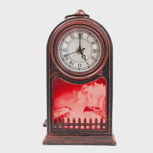 Bonfire Table Lamp with Clock