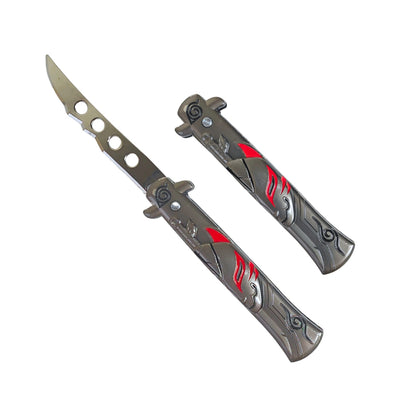 Foldable Metal Anime Knife (23cm) - Snap-open (cosplay item, not sharp)