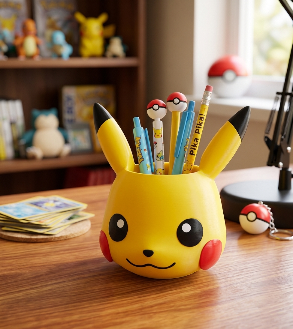 Pikachu Face Pen stand / Stationary Organizer / Planter (16 x 16 x 12 cm)