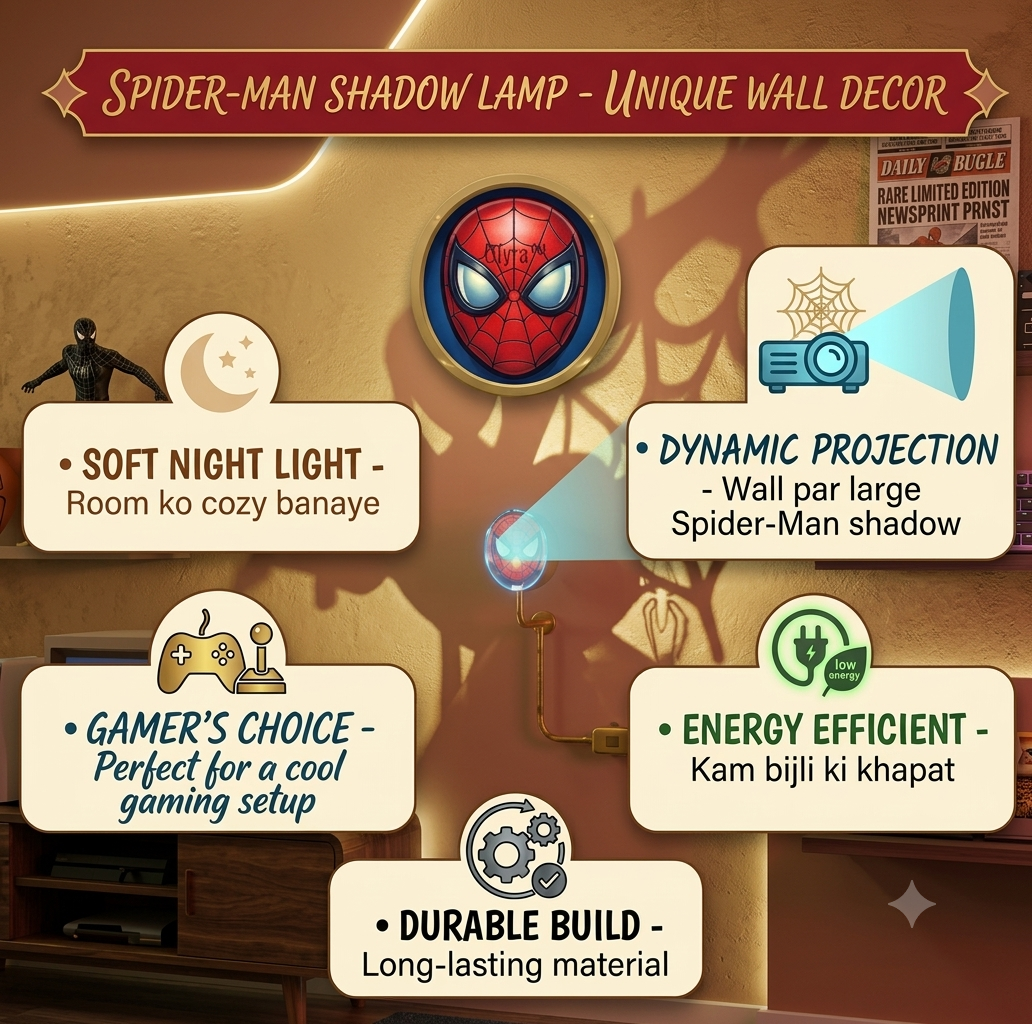 Spiderman Shadow Wall Lamp (15 x 10 x 12)
