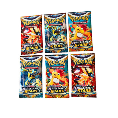 Pokemon TCG - Sword & Shield Brilliant Stars Booster Pack of 6 (9*6.5 cm)