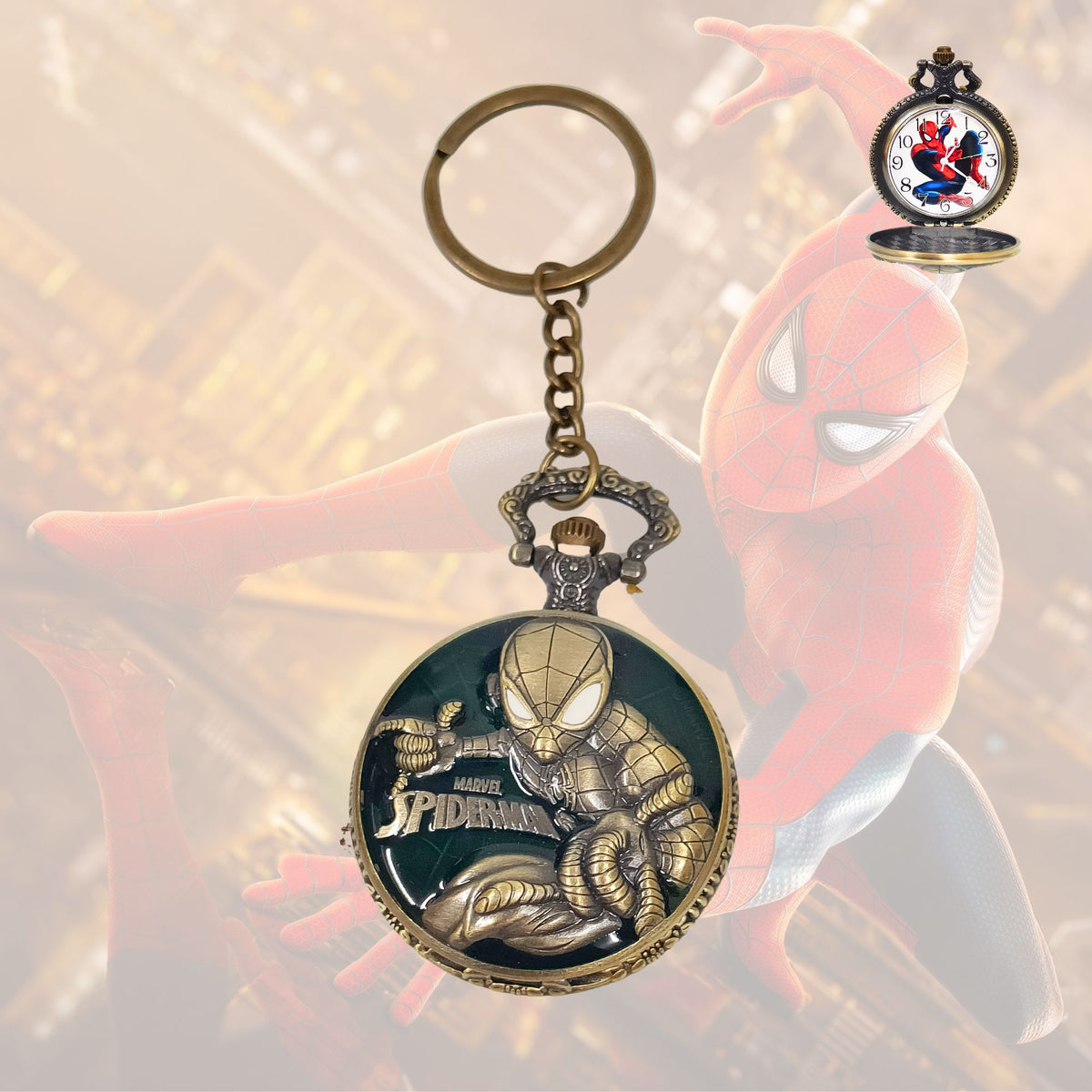 Spiderman Vintage Metal Pocket Watch