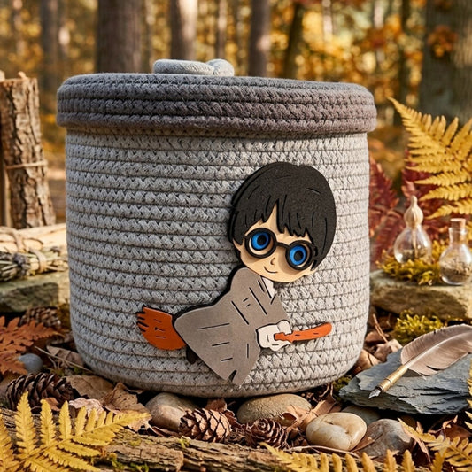 Harry Potter Woven Storage Basket with Lid (17×17×16 cm)